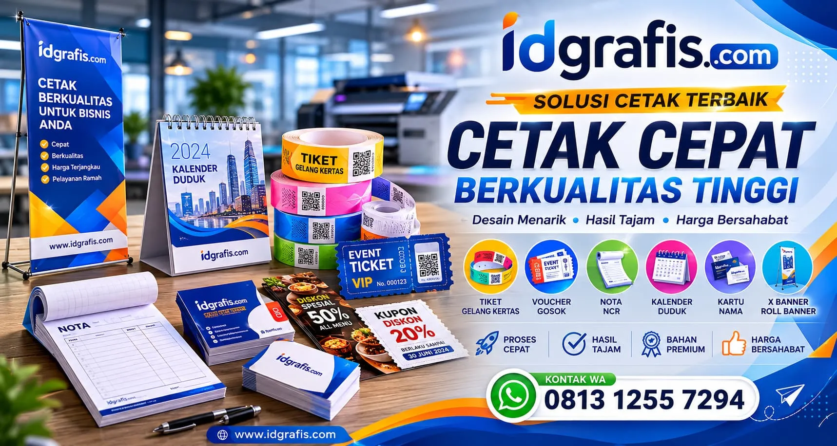 Cetak online Bandung - Tiket gelang, voucher gosok, voucher diskon, kalender, kartu nama, nota dan berbagai produk cetak berkualitas